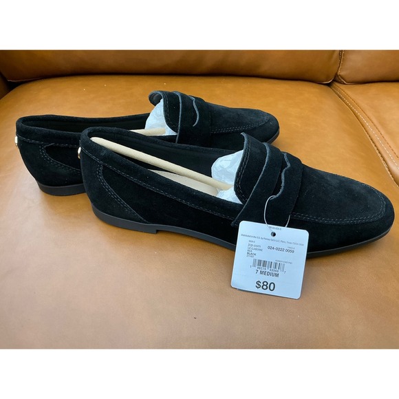 Liz Claiborne Shoes - Liz Claiborne LC Inca Loafers Womens 7 Black New Suede Memory Foam Penny Flats